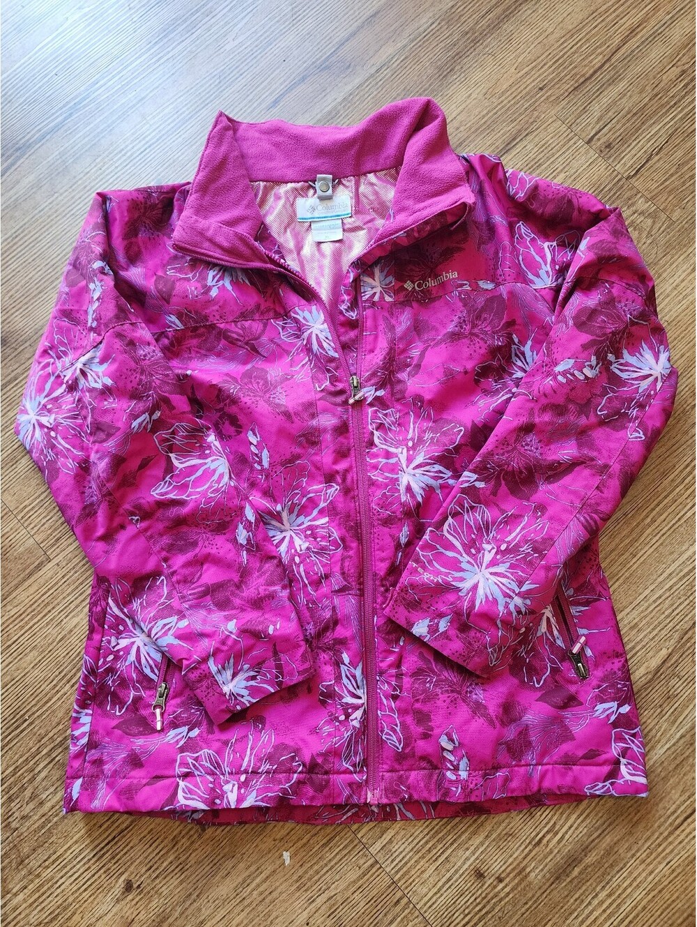 Size 16 18 XLGirlsColumbia Sporze tswear Pink Floral Interchange Jacket  Fleece